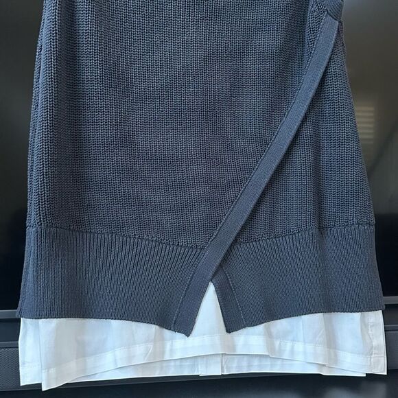 Brochu Walker Gray Sleeveless Sweater with White Hem - Picture 7 of 9